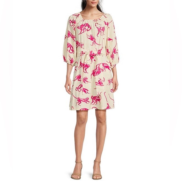 NWT FRANCES VALENTINE BLISS MINI DRESS - PINK MONKEY Sz L - Picture 2 of 10